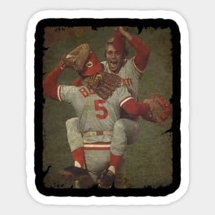 Will McEnaney and Johnny Bench - 1975 WS Sticker